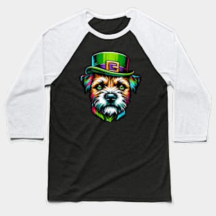 Border Terrier in Saint Patrick's Day Celebratory Mood Baseball T-Shirt